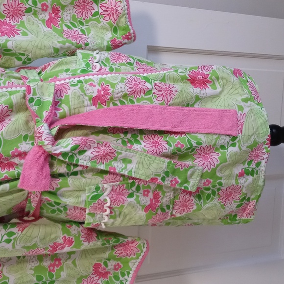 🪷VERY RARE Lilly Pulitzer🪷 - Green/Pink Butterfly/Flower Robe - Picture 7 of 16